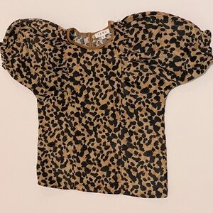 NWOT | THML Leopard Print Puff Sleeve Top | Sz XS